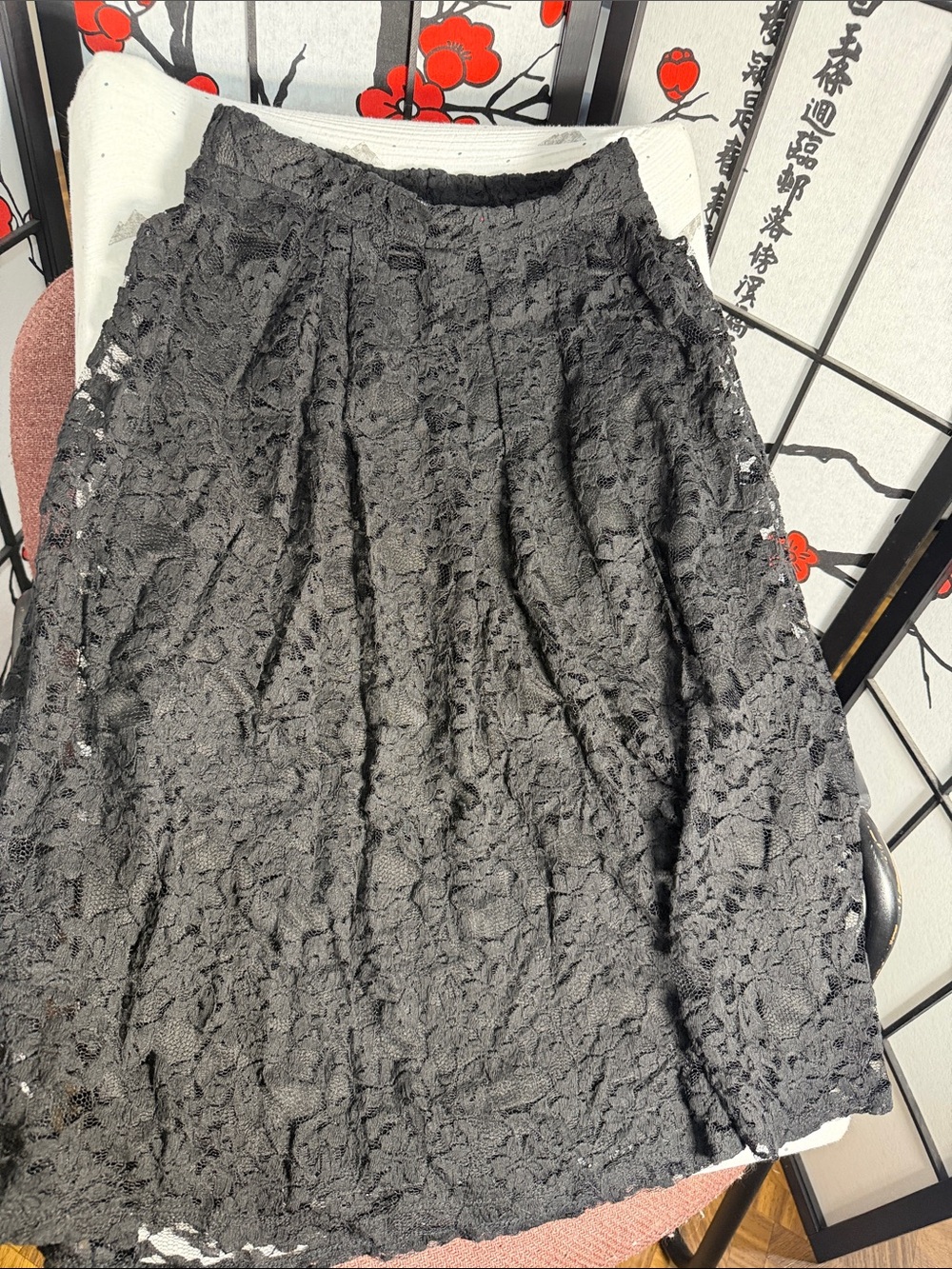 Love Culture Black Lace A-Line Skirt